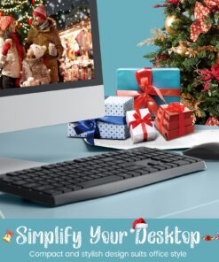 Wireless Keyboard and Mouse Combo, Lovaky 2.4G Full-Sized Ergonomic Keyboard Mouse, 3 DPI Adjustable Cordless USB Keyboard and Mouse, Quiet Click for Computer/Laptop/Windows/Mac (1 Pack, Black) 1 Pack 25 81OZRbUORXL