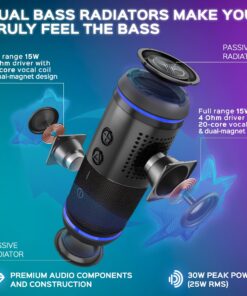 TREBLAB HD77 - Wireless Bluetooth Speaker - 30W Stereo, 20H Battery, IPX6 Waterproof, TWS Mode, Portable Speaker with Shockproof/Dustproof Body, Black 21 81OaIw7c7LL