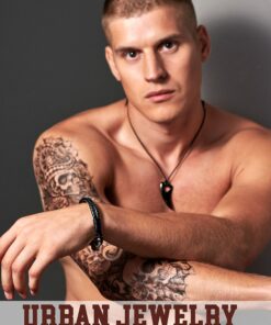 URBAN JEWELRY Men's Black 316l Stainless Steel Alpha Spear Wolf Teeth Pendant Chain Necklace Black Wolf Teeth Pendant 25 81OaVwKPQFL