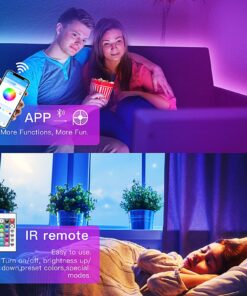 TJOY 50ft Bluetooth LED Strip Lights, Music Sync 5050 LED Light Strip RGB Color Changing LED Lights Strip with Phone Remote, LED Lights for Bedroom Kitchen TV Party TIKTOK DIY (APP+Remote +Mic) 21 81ObmrHNxcL