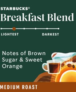 Starbucks K-Cup Coffee Pods—Medium Roast Coffee—Breakfast Blend for Keurig Brewers—100% Arabica—6 boxes (60 pods total) 18 81Obog6G9UL 3