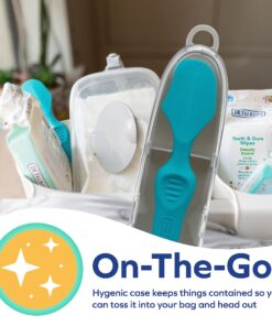 Dr. Talbot's Diaper Cream Brush for Babies - Diaper Rash Cream Applicator with Suction Base and Hygienic Case - Mini Size - Aqua Blue 25 81ObtbTYu1L