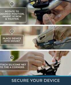 Roam Bike Phone Mount - Motorcycle Phone Mount- 360° Rotation with Universal Handlebar Fit for Bikes, Motorcycles, Scooters, Strollers - Mount Compatible w/All iPhone & Android Phones 4.5" to 6.7" Matte Black 27 81OcOgdyaZL