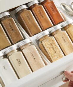 14 Pcs Talented Kitchen Spice Jars Set with 269 Spice Labels, Empty Square Spice Bottles Containers 4 oz with Pour/Sift Shaker Lid, Spice Organization, and Storage 25 81Odh0vCKJL