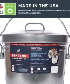 Alternative view of Behrens 6106K Galvanized Steel Locking Lid Trash Can, 6-Gallon