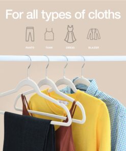 Home-it Premium Velvet Hangers 50 Pack - Ivory Suit Hangers Non-Slip - Heavy duty Clothes Hangers for Closet, Jacket, Shirt, Pants and Suit, Hook Swivel 360 - Ultra Thin 28 81OewOGwH8L