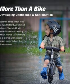 Strider 12” Sport Bike - No Pedal Balance Bicycle for Kids 18 Months to 5 Years - Includes Safety Pad, Padded Seat, Mini Grips & Flat-Free Tires - Tool-Free Assembly & Adjustments STRIDER Black 17 81Of2IzxzzL