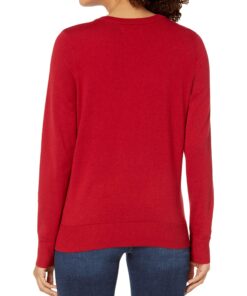 Alternative view of Amazon Essentials Women's Lightweight Crewneck Cardigan Sweater (Available in Plus Size) X-Large Red