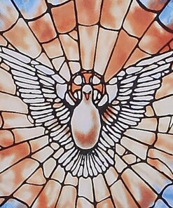 Stained Glass Panel - The Holy Spirit Round Stained Glass Window Hangings - Art Glass Window Treatments 10 81Ogwq3sKWL