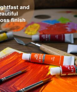 PHOENIX Acrylic Paint Set, 24x12ml Tubes, Non-toxic Craft Christmas Color Paints for Canvas, Wood, Ceramic, Great Value Painting Supplies for Adults Kids & Beginners studio grade 0.4 fl oz (pack of 24) 13 81OhsWH47L 1