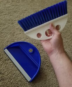 Camco Dust Pan with Whisk Broom-Whisk Broom Snaps into Dust Pan After Use|Hanger Hole for Convenient Storage|Excellent for Traveling,RVs,Campers Campsites,Dorm Rooms&More-(43945),Blue,1 Size 10 81OkGti1W2L 1