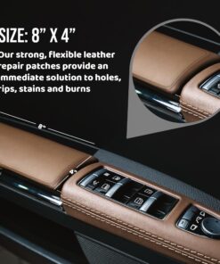 MastaPlasta Self-Adhesive Premium Leather Repair Patch - Tan 8" x 4" (20 x 10 cm). Instant Upholstery-Quality Patches for Sofas, Car Interiors, Bags, Vinyl & More 8in x 4in D Tan Leather 19 81OlNGgCLGL