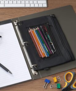 1InTheOffice Pencil Pouch 3 Ring, Black, Pencil Pouch For 3 Ring Binder 2 Pack (Canvas Black) Canvas Black 18 81Om3i48zGL