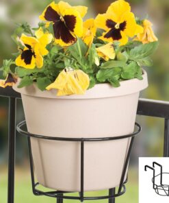 Panacea 89049 Ring Over The Deck Adjustable Flower Pot Holder, Black, 8-Inch 15 81OnU8 TIdL