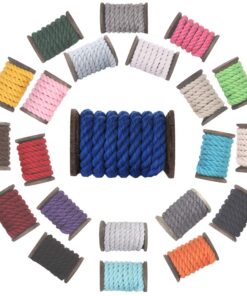 Ravenox Natural Twisted Cotton Rope | Made in The USA | Strong Triple-Strand Cordage for Sports, Décor, Pet Toys, Crafts, Macramé & Indoor Outdoor Use| by The Foot & Diameter (Multiple Color) Royal Blue 1/4 Inch x 100 Feet 13 81OncZooS0L 8