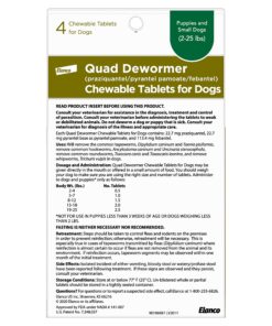 Alternative view of Elanco Chewable Quad Dewormer for Small Dogs, 2-25 lbs, 4 Chewable Tablets, White Quad Dewormer Only One Pack