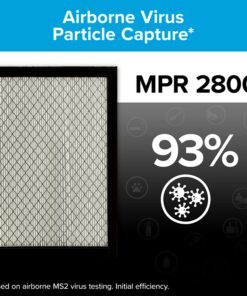 Filtrete 20x20x1 Air Filter, MPR 2800, MERV 14, Healthy Living Ultrafine Particle Reduction 3-Month Pleated 1-Inch Air Filters, 2 Filters 23 81OoYV1FmiL 1