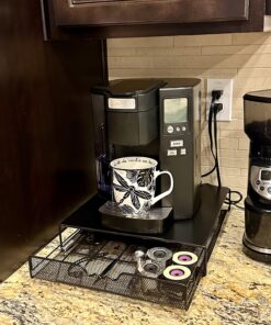 DecoBrothers K-Cup Holder Drawer for 36 Coffee Pods Storage, Black Metal 42 81OonBkBnL