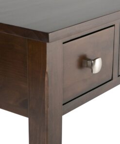 SIMPLIHOME Avalon SOLID WOOD Contemporary 47 Inch Wide Writing Office Desk in Dark Tobacco Brown, For the Office Desk, Writing Table, Workstation and Study Table 19 81OpaFywNeL