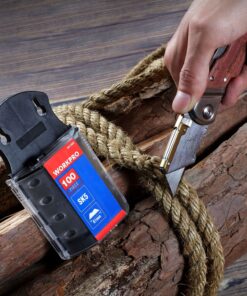 WORKPRO Utility Knife Blades, SK5 Steel, 100-Pack with Dispenser 100 Pack 24 81OqPaLWTdL