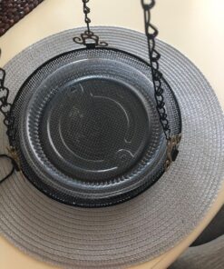 Hanging Bird Feeder Tray with Strong Double-Loop Hanging Chains Steel Hanging Platform Bird Feeder Dish 9.25 Inch (Dia) with 19 Inch Chains, Gifts for Mom, for Women 1 Pack Round 30 81OsYX4DyEL