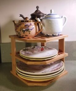 Lipper International 8883 Bamboo Wood 3-Tier Corner Kitchen Storage Shelf, 10" x 10" x 9-1/2" 27 81OugipBJL