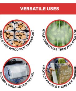 Stretch Wrap Industrial Strength Extra Thick 18" 1100 SqFt 80 Gauge (20 Micron) 1 Pack, Shrink Wrap Roll for Moving Supplies, Furniture, Pallets, Plastic Wrap for Packing, Heavy Duty Stretch Film Clear 28 81OvXPI0JjL