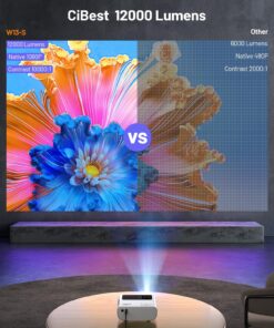 Alternative view of Mini Projector, 2023 Upgraded CiBest 1080P Full HD Portable Projector, 12000L Outdoor Projector for Home Theater Movie Projector, Projector 4K Compatible with HDMI, VGA, USB, TV Stick, Laptop mini projector