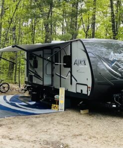 Stylish Camping 159183 9-feet by 18-feet Reversible Mat, Plastic Straw Rug, Large Floor Mat for Outdoors, RV, Patio, Backyard, Picnic, Beach, Camping (Blue/Grey) 9x18 Blue/Grey 28 81Ovm1dXcsL