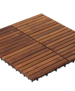 Bare Decor EZ-Floor Interlocking Flooring Tiles in Solid Teak Wood Oiled Finish (Set of 10), Long 9 Slat 10 sq ft 24 81OwggS3HxL