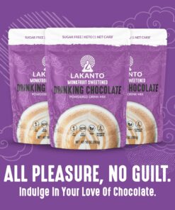 Lakanto Sugar Free Drinking Chocolate - Cold or Hot Cocoa Powder Mix, Shelf Stable Probiotics, Monk Fruit Sweetener, Keto Diet Friendly, Vegan, Dutch Cocoa, Gourmet Taste (Original - 10 oz) Original Chocolate 10 Ounce (Pack of 1) 19 81OzaypjH3L