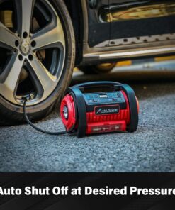 AVID POWER Tire Inflator Portable Air Compressor, 12V DC / 120V AC Car Tire Pump, Air Mattress Pump with Inflation and Deflation Modes, Dual Powerful Motors, Digital Pressure Gauge 1-red 24 81P0AuKuJaL