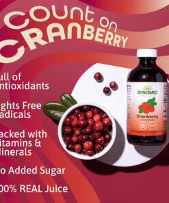 Dynamic Health Pure Cranberry Juice Concentrate, Unsweetened, Natural Antioxidant Support, No Added Sugar, 8 Fl oz 8 Fl Oz (Pack of 1) 12 81P0vv0uL