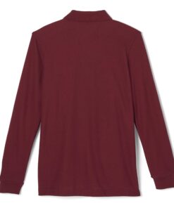 French Toast Boys' Long-Sleeve Pique Polo Shirt 8 Burgundy 4 81P1CiEbhKL