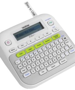 Brother P-touch, PTD210, Easy-to-Use Label Maker, One-Touch Keys, Multiple Font Styles, 27 User-Friendly Templates, White, Gray/White 41 81P1TkSyiFL