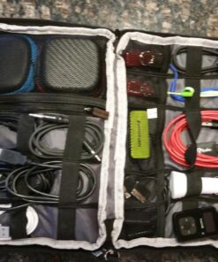 BUBM Double Layer Electronics Organizer/Travel Gadget Bag For Cables,Memory Cards,Flash Hard Drive and More,Fit For iPad Or Tablet(Up To 9.7")--Large, Black Large,2-layer 38 81P4GPTJlL