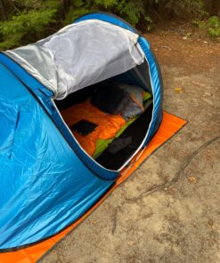 Abco Small Pop Up Tent and Automatic Instant Portable Cabana Beach Small Tent - 2 Person Pop Up Tent - 2 Doors Emergency Tent - Water-Resistant, UV Protection Sun Shelter with Carrying Bag (Sky Blue) 55 81P5fiNvsFL