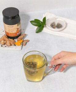 Paromi Tea Organic Turmeric Ginger Green Tea, 15 Pyramid Tea Bags - Non-GMO 15 Count (Pack of 1) 11 81P5r4X7i6L