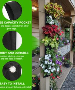 MEIWO Transform Your Space Upgraded Hanging Planters - 2 Pack of 7-Pocket Vertical Garden Wall Planters for Indoor and Outdoor Use - Perfect for Balconies, Yards, and Home Decor 7 Pockets Two Pack 11 81P6JC0YTYL