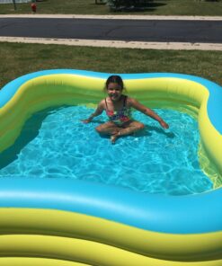 INTEX 57495EP Beach Wave Inflatable Swim Center Pool: 357 Gallon Capacity – 90" x 90" x 22" – Purple 30 81P777r7AcL