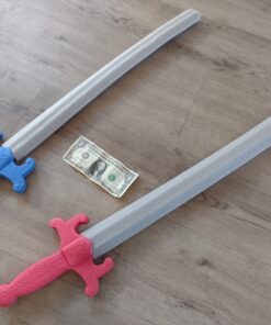 Liberty Imports 2 PCS Giant Foam Swords, Large 1:1 Scale Strong Toy Weapons, Kids Medieval Warrior Knights Pretend Play Safe Fighting Set - Red vs Blue (30 Inches) 17 81P7QYlrPZL