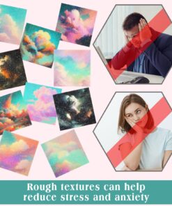 50 Pieces Calm Stickers Anxiety Sensory Stickers Textured Sensory Adhesives Clam Sensory Strips Anxiety Stress Relief Items for Phone Water Bottle Desk School Office (Sky) Sky 8 81P7VOXVbOL