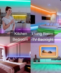 Alternative view of VOLIVO 100ft RGB Led Strip Lights, Color Changing Led Light Strips Kit with 44 Keys IR Remote Control, Led Lights for Bedroom, Room, Home Decoration Ultra Long RGB 5050 Led Strips 100 ft