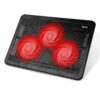 Havit HV-F2056 15.6-17 Inch Laptop Cooler Cooling Pad - Slim Portable USB Powered (3 Fans) (Black+Red) Black+Red