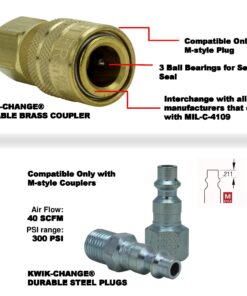 Milton (S-210) 1/4" NPT M-Style Coupler and Plug Kit, (12-Piece) 27 81PAKB9p8KL