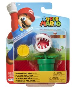 World of Nintendo Super Mario Piranha Plant 4” Articulated Figure with Coin 16 81PANzqTyML