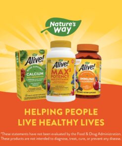 Nature's Way Alive! Max3 Potency Multivitamin, Antioxidants & High Potency B-Vitamins to Support Cellular Energy Metabolism*, No Added Iron, 180 Tablets 180 Count (Pack of 1) 20 81PBi XmlTL