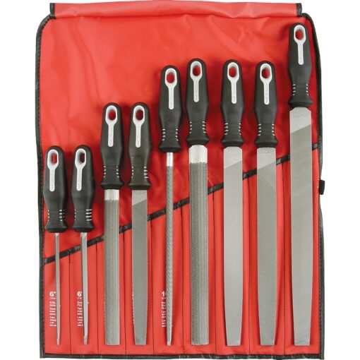 Crescent Nicholson 9 Pc. 6", 8", 10" & 12" Maintenance File Set with Ergonomic Handles, American Pattern - 22030HNN