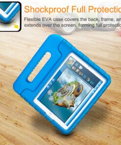 Fintie Case for iPad 6th Generation 2018 / iPad 5th Generation 2017 / iPad Air 2 / iPad Air (9.7 Inch) - Kiddie Series Light Weight Shock Proof Convertible Handle Stand Cover Kids Friendly, Blue 16 81PDUKChAL