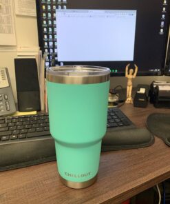 CHILLOUT LIFE 30oz Stainless Steel Tumbler with Lid - Double Wall Vacuum Insulated Large Travel Coffee Mug with Splash Proof Lid and Straw for Hot & Cold Drinks, Teal Tumbler, Pack of 1 30oz (pack of 1) Aqua Blue 29 81PFLXZ2CVL